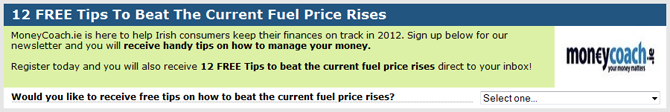 MoneyCoach Lead Generation example
